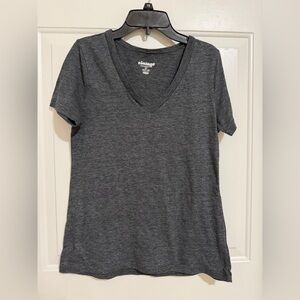 Old Navy Women's Short Sleeve V‑Neck Tee - Dark Gray